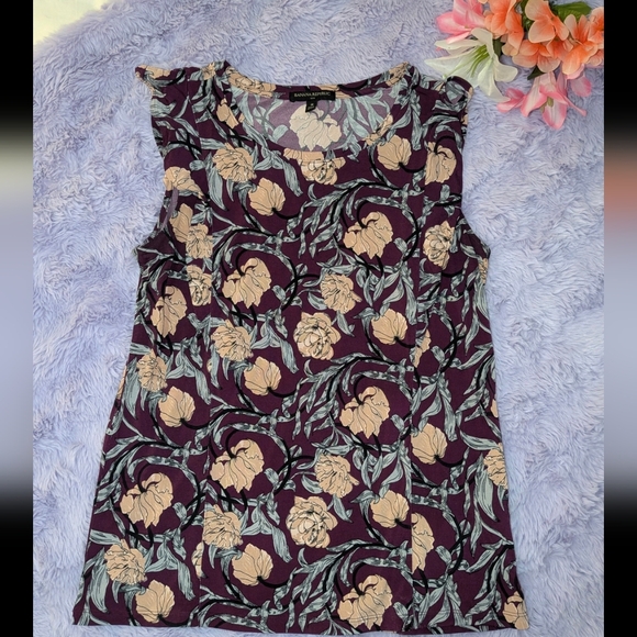 Banana Republic Tops - NWOT Banana Republic Purple and Cream Floral Blouse